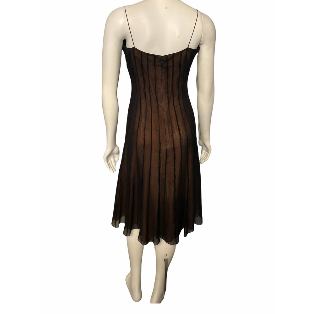 Andrew GN black, brown silk dress M - Picture 3 of 7
